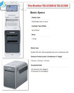 Contoh perlengkapan sekolah Brother TD-2135N Direct Thermal Label Printer Network 300dpi P-touch Labeller dan gambarnya