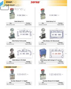 Contoh Joyko D-3 | D-4 | S-68 | S-69 | S-70 | S-71 Stempel Tanggal Date Stamp Keterangan Lunas Received Paid merek Joyko