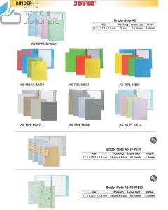 Contoh Binder Catatan Multiring isi Kertas Loose Leaf Joyko Binder Note A5-TP-P519 merek Joyko