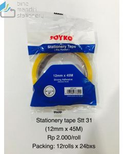 Foto Joyko Stationery Tape STT-31 (12mm x 45M) Selotip Kecil Plastik merek Joyko